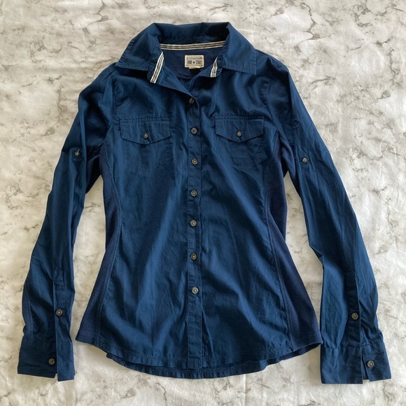 Converse Tops - Navy blue long sleeve button up